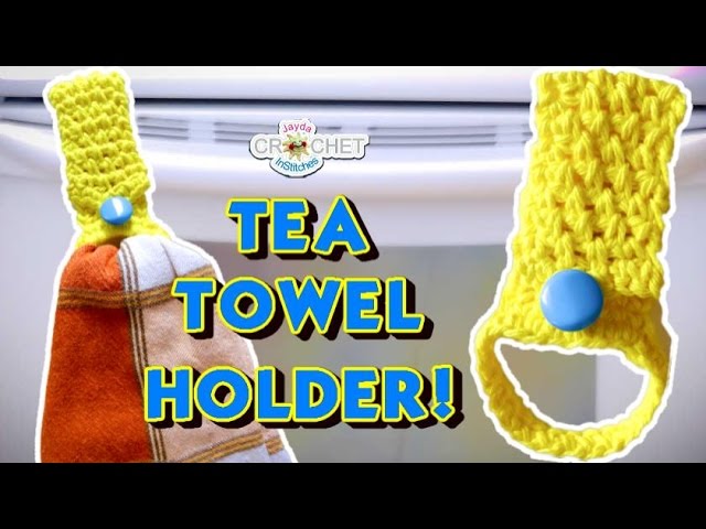 This crochet hanger in Moss stitch can be used as a Tea or Kitchen Towel holder