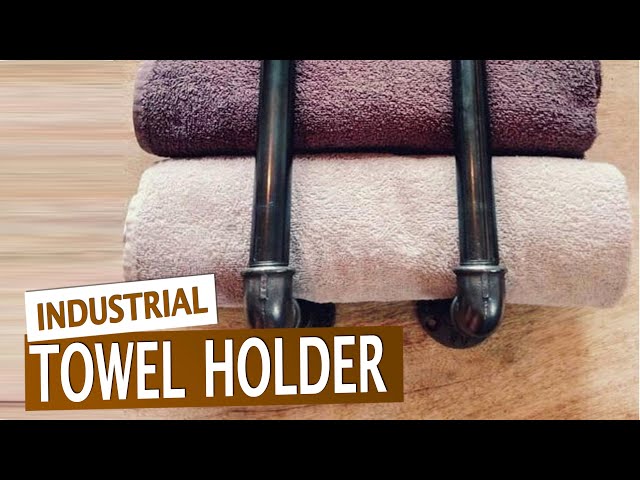 In this video I'll show you how to make a simple towel holder made of black industrial piping which is very easy to make