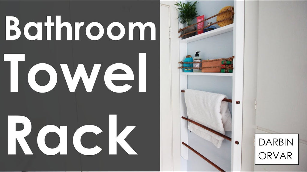 With basic wood I made a towel rack and bathroom shelf for a very small corner of the room