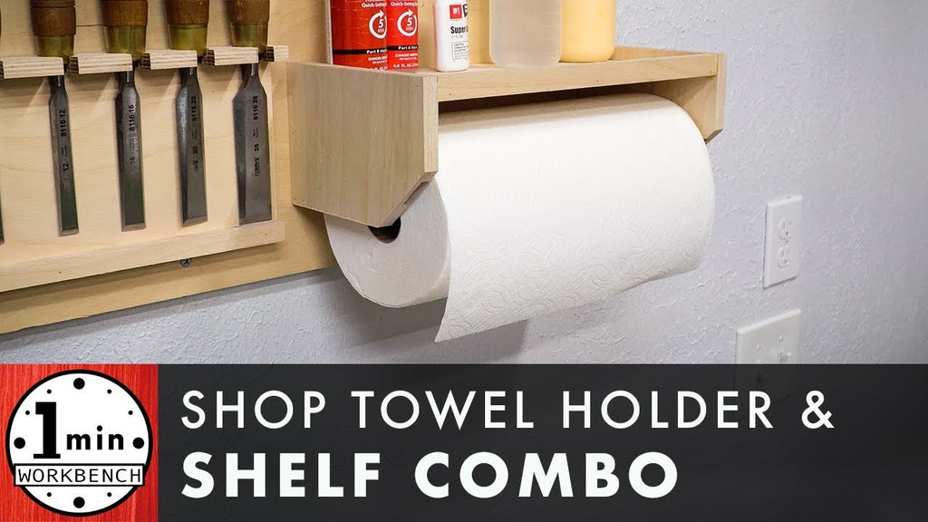 How to make a shop towel holder that doubles as a small shelf! Free Plans: