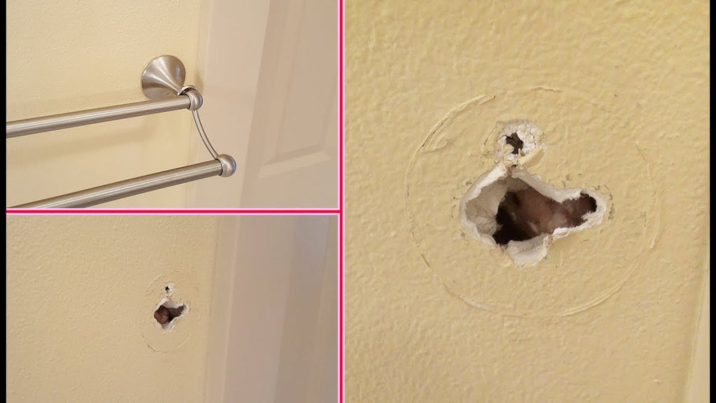 How to repair a hole in drywall and install a towel bar on same place