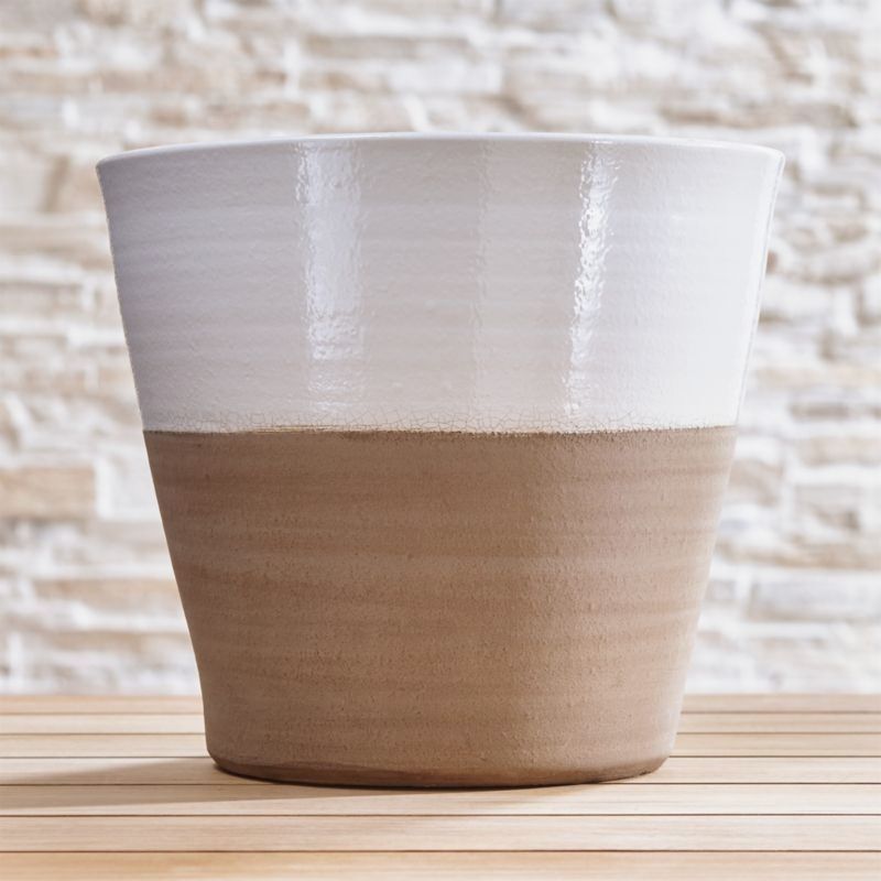 Dishy Large White Ceramic Planter