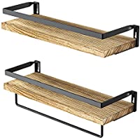 Amada Rustic Floating Shelves 2-Piece Set with Towel Holder only $9.89