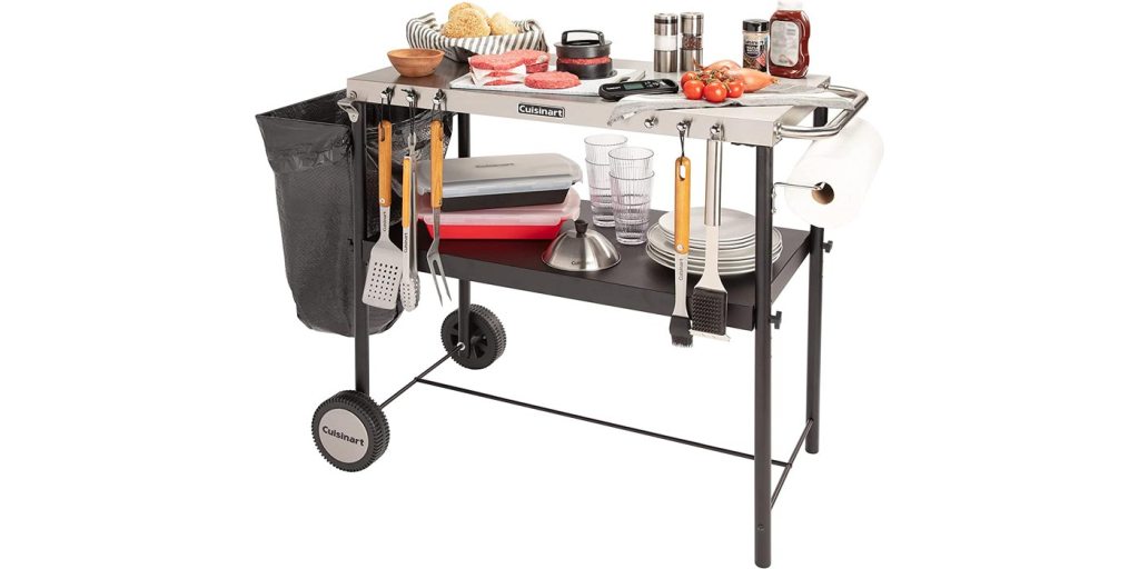 Cuisinart stainless steel prep cart has organizes your next backyard cookout at new low of $66