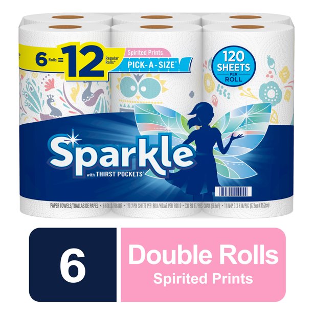 0.54 Regular Rolls of Sparkle Paper Towels from Walmart!