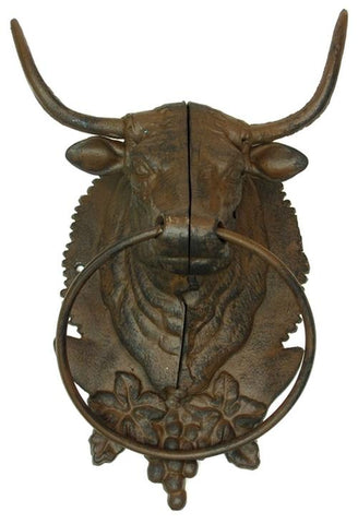 Cast Iron Bull Towel Holder  Hat Rack