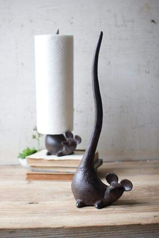 Cast Iron Mouse Paper Towel Holder