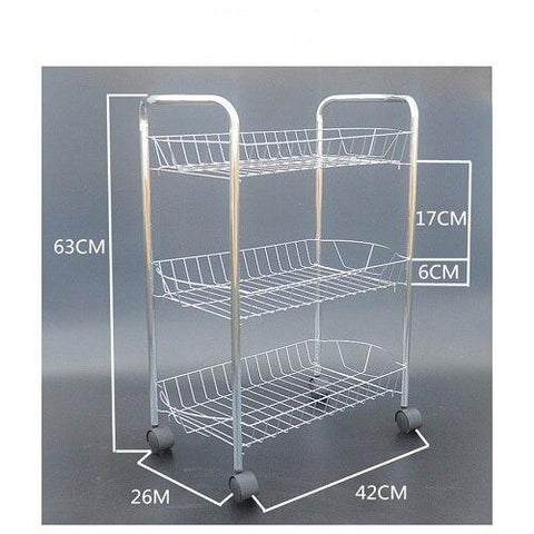 2017 Storage Shelf Kitchen Prateleira Vegetable Rack Three layers multifunction Fruit Shelf Bathroom The movable trolleys racks