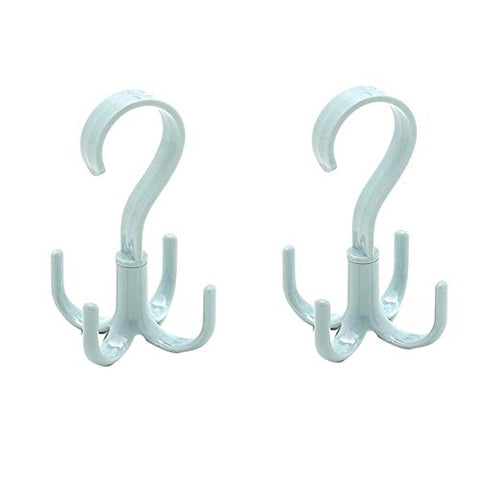 BRUIO Plastic Hanger Hook 360 Degree Rotating Belt Hanger Scarf Tie Rack Holder Hook for Closet Organizer,4PCS