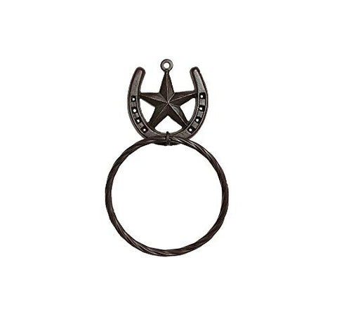 MB Texas Barn Star Western Decor Horseshoe Bath Towel Ring