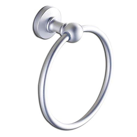 Ping Bu Qing Yun Towel Rack - Space Aluminum, Fashion Widened Thick Round Perforated Towel Ring, Suitable for Bathroom, Home -16.5X18X5.3cm Towel Rack