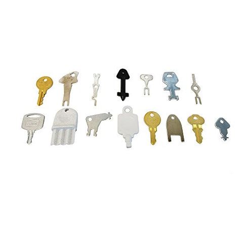 15 Popular Keys - Bobrick, Georgia Pacific, Kimberly Clark, Howard, San Jamar, SCA Tissue, Oceans, Merfin - Paper Towel, Toilet Paper Dispenser Locking Systems, Rollsavr- Electrical Switch Keys