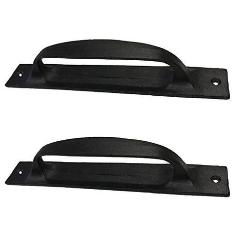(2) - 6.5  Flat Iron Handle - Ds-03 - For Gate, Garage, Closet, Cabinet, Sliding Barn &Amp; Shed Doors - In Vintage Black Wrought Iron Finish (2) Handles