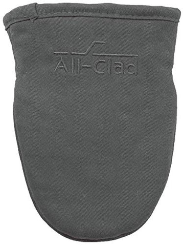 All-Clad Textiles Steam Resistant Heavyweight Cotton Twill Grabber Oven Mitt with Non-Slip Silicone Grip, Pewter