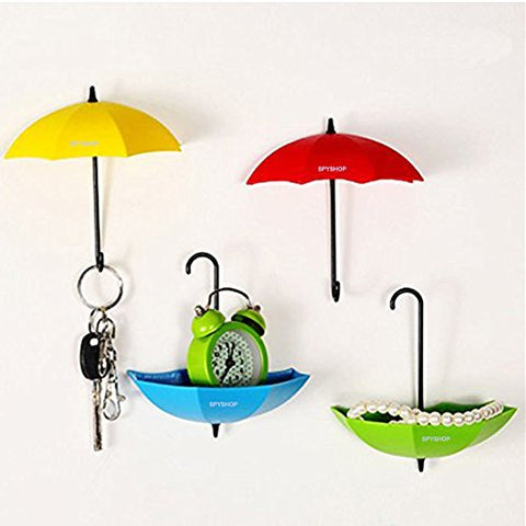 Colorful Umbrella Key Holder, Key Hanger,Wall Key Rack,Wall Key Holder,Key Organizer For Keys, Jewelry And Other Small Items (6PCS)