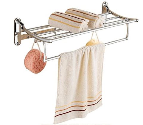 Ping Bu Qing Yun Towel Rack - Stainless Steel, Mirror, Double, Multi-Function, Wall-Mounted Bathroom Wall-Mounted Towel Rack, Suitable for Bathroom, Home - Available in A Variety of Sizes Towel Rack