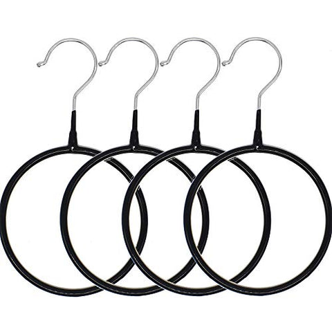 4 Pcs Scarf Belt Organizer Nonslip Ring Hanger Loop Rack Silk Scarf Display Stand Tie Circle Creative Rack