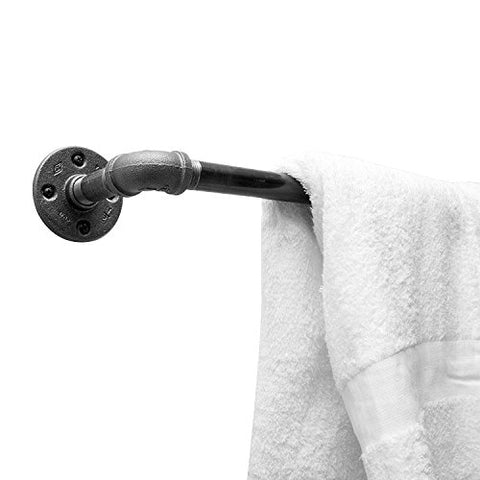 Industrial Pipe Towel Rack by DIY Cartel - Hardware Only - Perfect for: Curtain Rod, Storage Bar, Coat Rack & Industrial Furniture/Farmhouse Decor (24 - Inch)