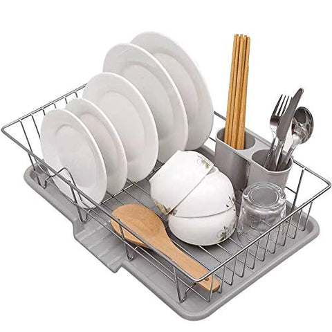 Candyqueen 1Pcs Metal Kitchen Countertop Dish Drying Rack Organizer Holder for Drying Glasses, Silverware, Bowls, Plates Home Storage
