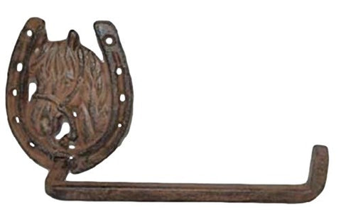 82-379 Cast Iron Horse in Horseshoe Napkin or Towel Holder