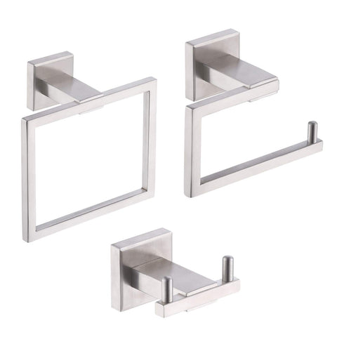 KES LA242-31 Bathroom Accessories Tissue Holder/Double Hook/Towel Ring SUS304 Stainless Steel Wall Mount, Brushed Finish