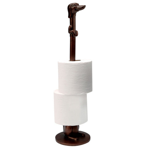 Dachshund Toilet Paper or Paper Towel Holder - Copper-Look Finish