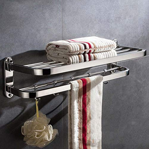 304 Stainless Steel Towel Rack Folding Activity Rotating Towel Rack Multi-Function Belt Hook Towel Hanging