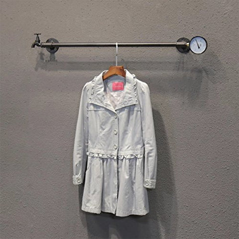 FURVOKIA Industrial Pipe Wall Mounted Clothes Hanging Shelves System,Metal Clothing Towel Rack,Garment Rack Perfect for Retail Display,Closet Organization?One Pipe Shelves,31" L?