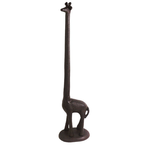 KiaoTime I Vintage Rustic Cast Iron Animal Toilet Paper Holder Giraffe Bathroom Paper Towel Holder Roll Paper Holder