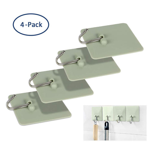 Bondpaw Foldable Clothes Hook Hanger, Plastic Coat Rack Hook Holder for Clothes Umbrella Bag Wall/Door Mounted Hanger (4 Pack)