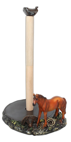 MayRich 13'' Resin Paper Towel Holder (Horse and Saddle)