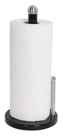 Home Basics Enamel Coated Steel Paper Towel Holder (Black)