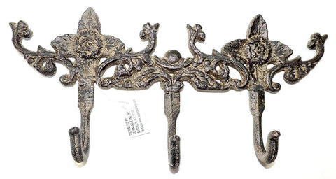 Decorative Cast Iron Antique Look Metal Wall Mounting Hook Coat Hanger Towels Hats