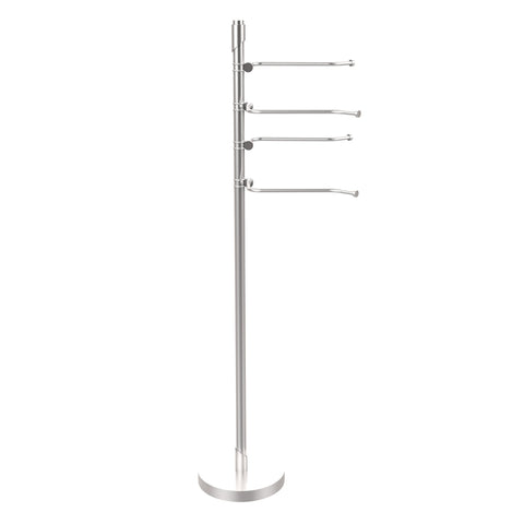 Allied Brass TR-84-SCH Tribecca Collection 49-Inch Towel Stand with 4-Swing Arm, Satin Chrome