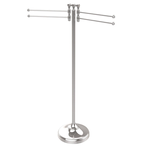 Allied Precision Industries Allied Brass RDM-8-PC Towel Stand with 4 10-Inch Arms, Polished Chrome