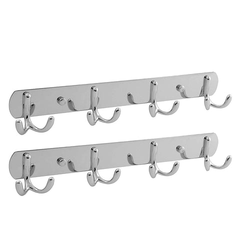 WEBI Tri Hook - Heavy Duty,Decorative Coat Hook Rack Rail Triple Hooks for Bathroom Kitchen Office Entryway,Wall Mounted,4 Hooks
