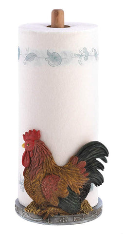 Fennco Styles Kitchen Decor Country Rooster Paper Towel Holder