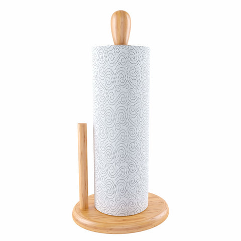 Home Intuition Counter Top Bamboo Paper Towel Holder