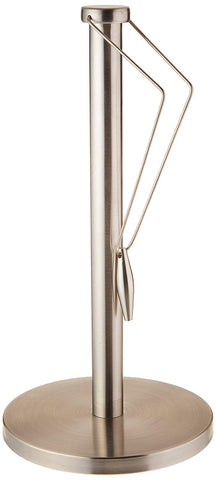 SIWU Free-Standing, Upright Paper Towel Holder - 12"x 6" Stainless Steel Metal, Vertical Tissue Holder for Counter or Table Tops, Non-Slip Heavy Base with Stylish Tension Arm Keeps Towels Secure