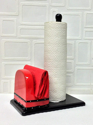 Red Ruffle Paper Towel and Napkin Holder By ACK, 85277