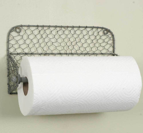Wall Paper Towel Holder with Chicken Wire