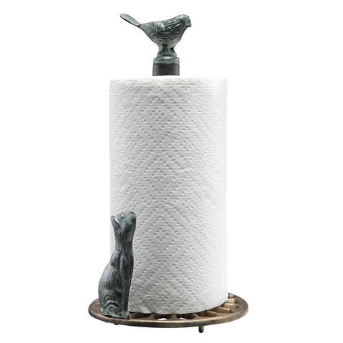 Cat & Bird Paper Towel Holder