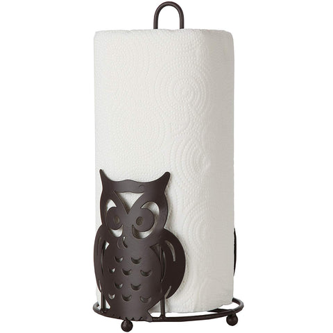 Home-X Bronze Paper Towel Holder with Owl Design
