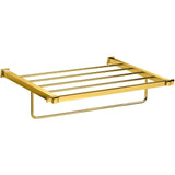 Plain Lisa Brass Towel Rack with Bar Holder 21.3" - Gold/ Chrome