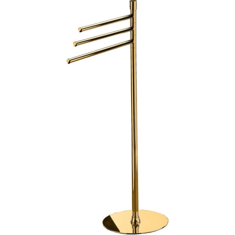 Standing Towel Rack Stand Bar Towel Holder 3-tier Triple Bar Towel Bar, Brass