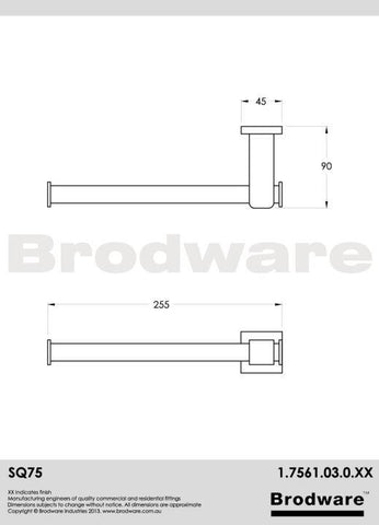 Brodware SQ75: 1.7561.03.0.01 Guest Towel Holder / double Toilet Roll Holder