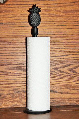 Wrought Iron Paper Towel Holder Pineapple - Upright Standing - Hand Made By Amish Of Lancaster County PA.