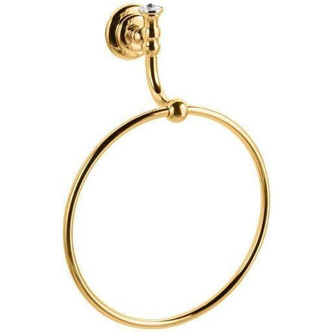 GM Luxury Brilla Wall Round Towel Ring Holder Bath Hand Towel Holder, Brass