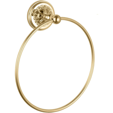 GM Luxury Lexington Wall Round Towel Ring Holder Bath Hand Towel Holder, Brass