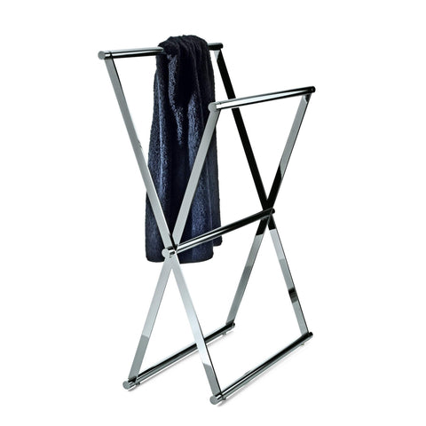 DWBA Standing Folding Chrome Towel Bath Rack Stand Double Bar Towel Holder 27.6"